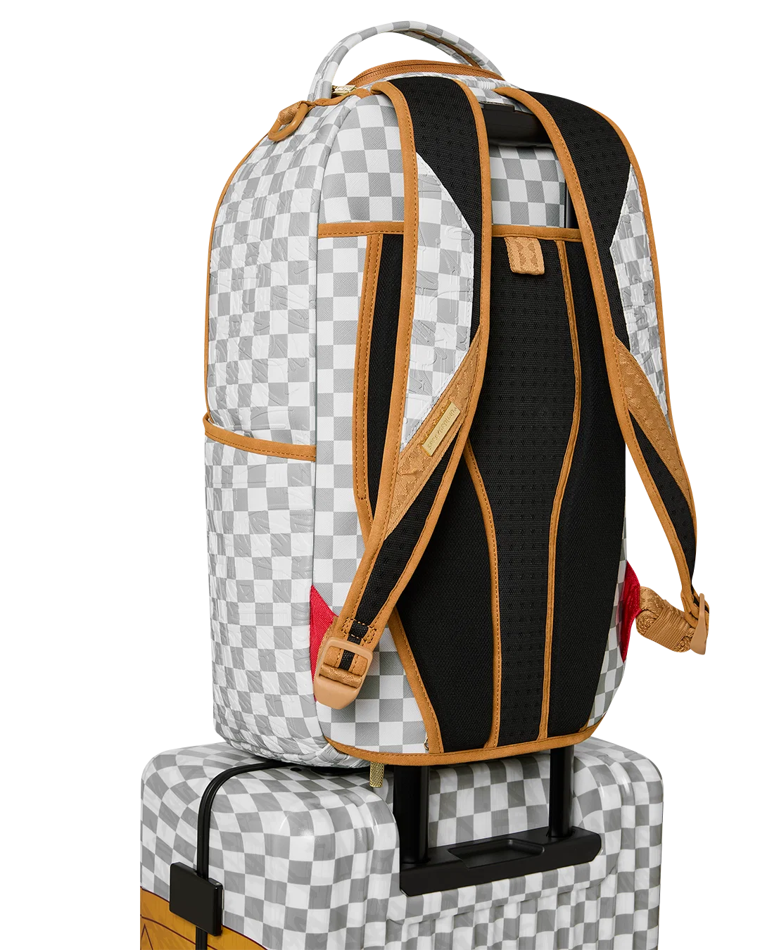 EMBOSSED CHECK CREAM CARRY-ON LUGGAGE