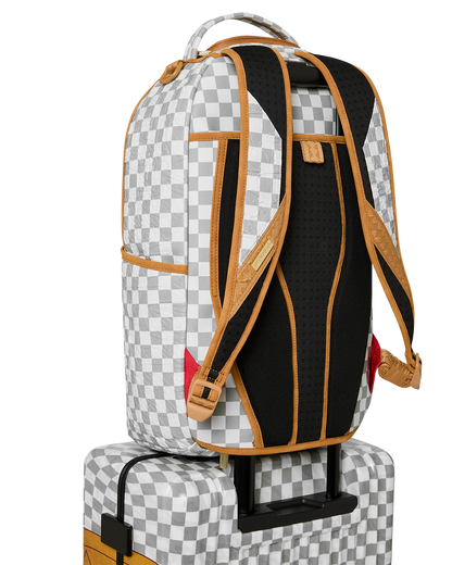 EMBOSSED CHECK CREAM CARRY-ON LUGGAGE