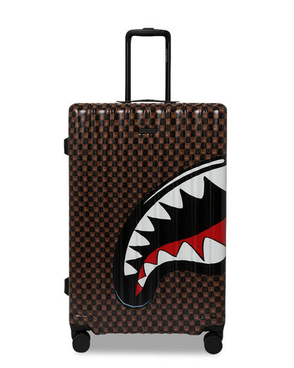 BROWN CHECK TOON SHARK FULL-SIZE LUGGAGE