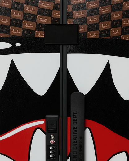 BROWN CHECK TOON SHARK FULL-SIZE LUGGAGE