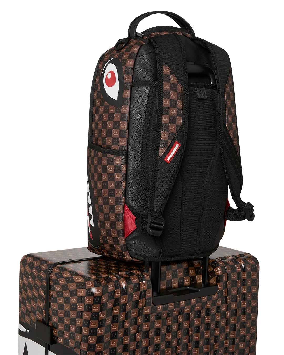 BROWN CHECK TOON SHARK FULL-SIZE LUGGAGE
