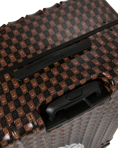 BROWN CHECK TOON SHARK FULL-SIZE LUGGAGE