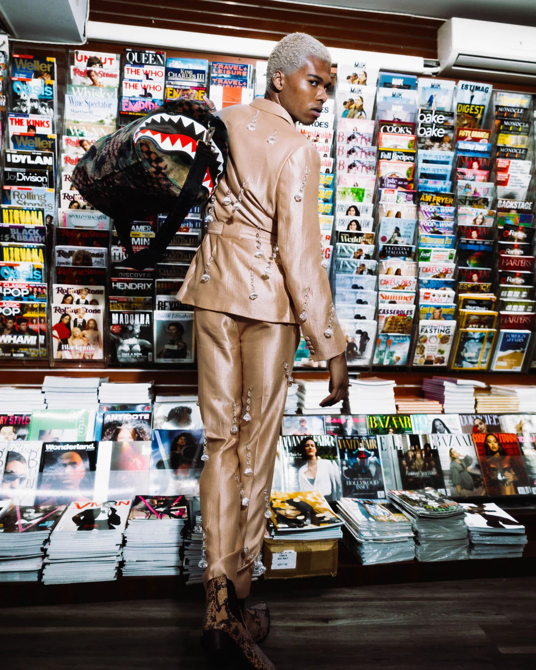 FUR SHARKS IN PARIS  CAMO DUFFLE