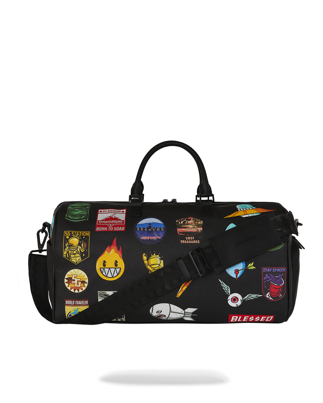 SHARKMOUTH EMBOSSED PATCHES LARGE DUFFLE