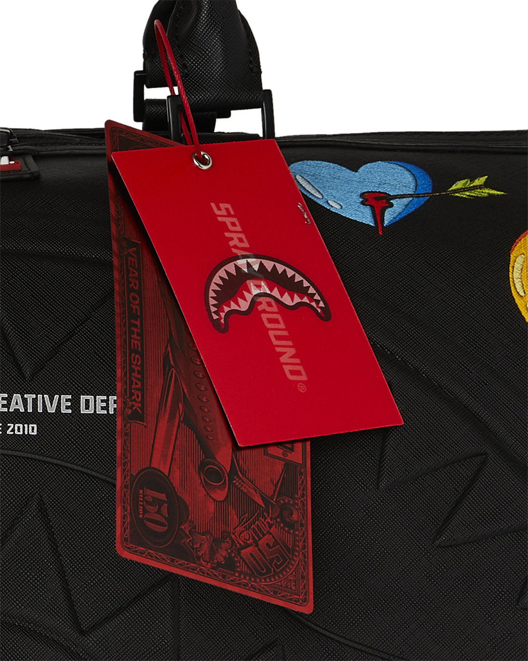 SHARKMOUTH EMBOSSED PATCHES LARGE DUFFLE