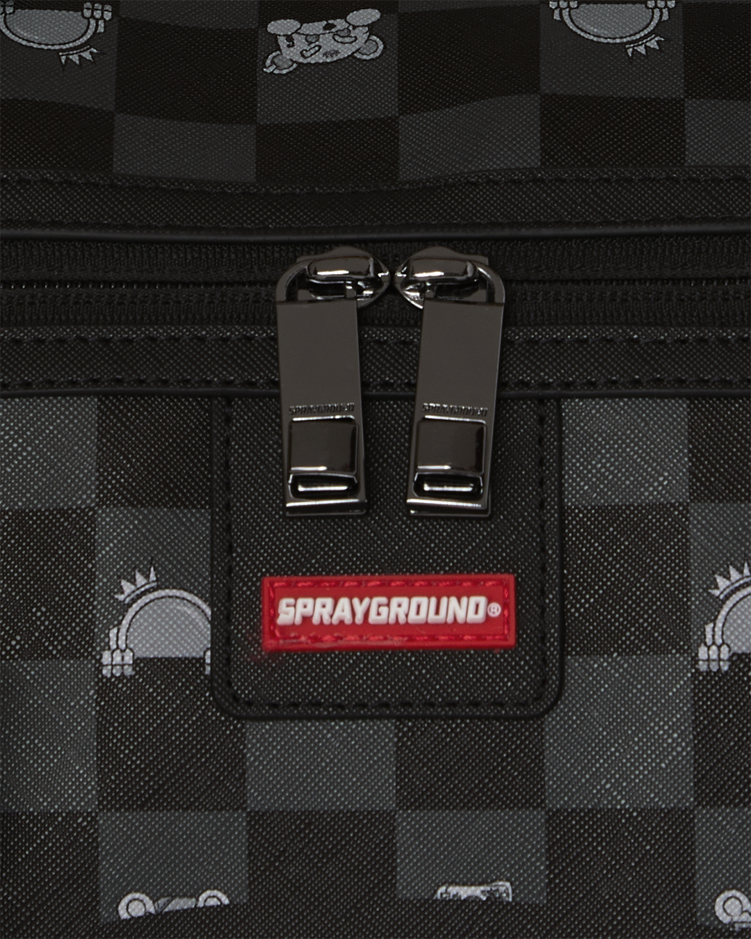 GRAY PEEKING CHARACTER CHECK LARGE DUFFLE