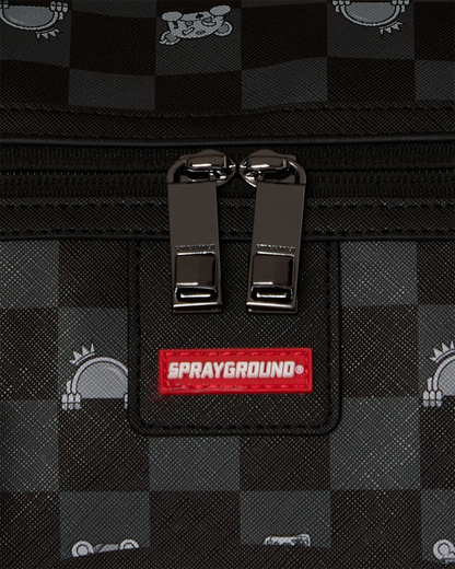 GRAY PEEKING CHARACTER CHECK LARGE DUFFLE
