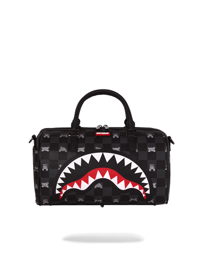 GRAY PEEKING CHARACTER CHECK MINI DUFFLE