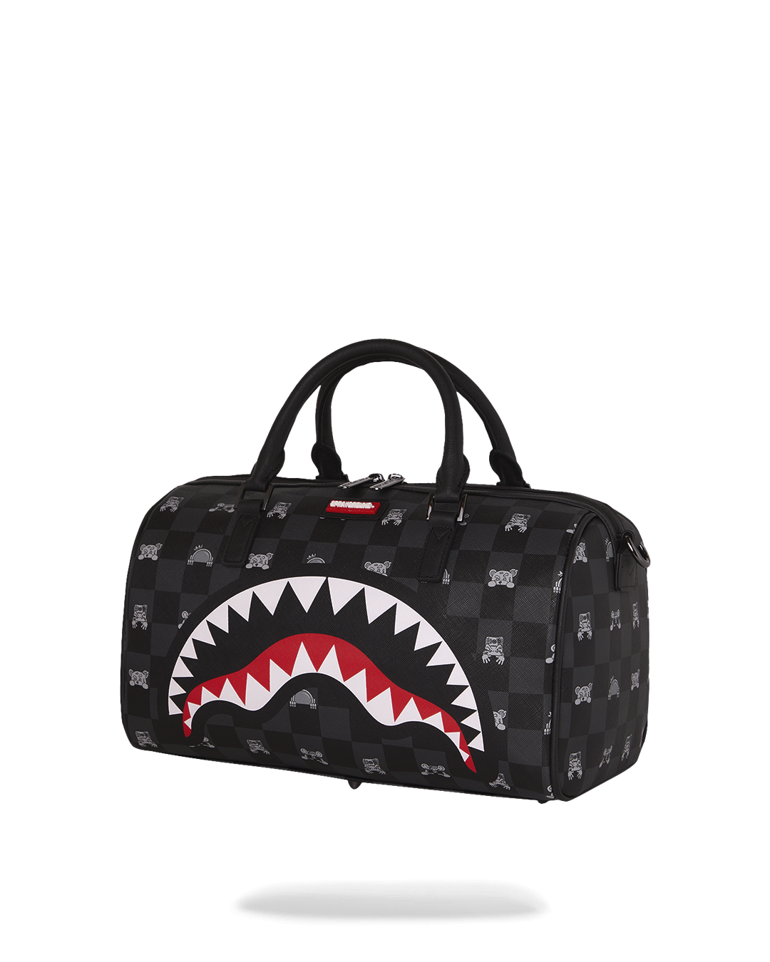 GRAY PEEKING CHARACTER CHECK MINI DUFFLE