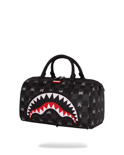 GRAY PEEKING CHARACTER CHECK MINI DUFFLE