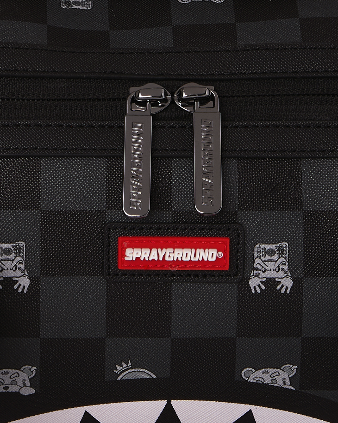 GRAY PEEKING CHARACTER CHECK MINI DUFFLE