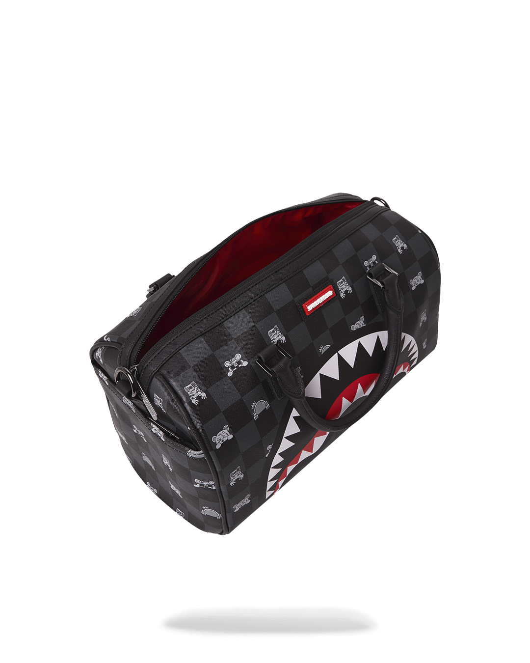 GRAY PEEKING CHARACTER CHECK MINI DUFFLE