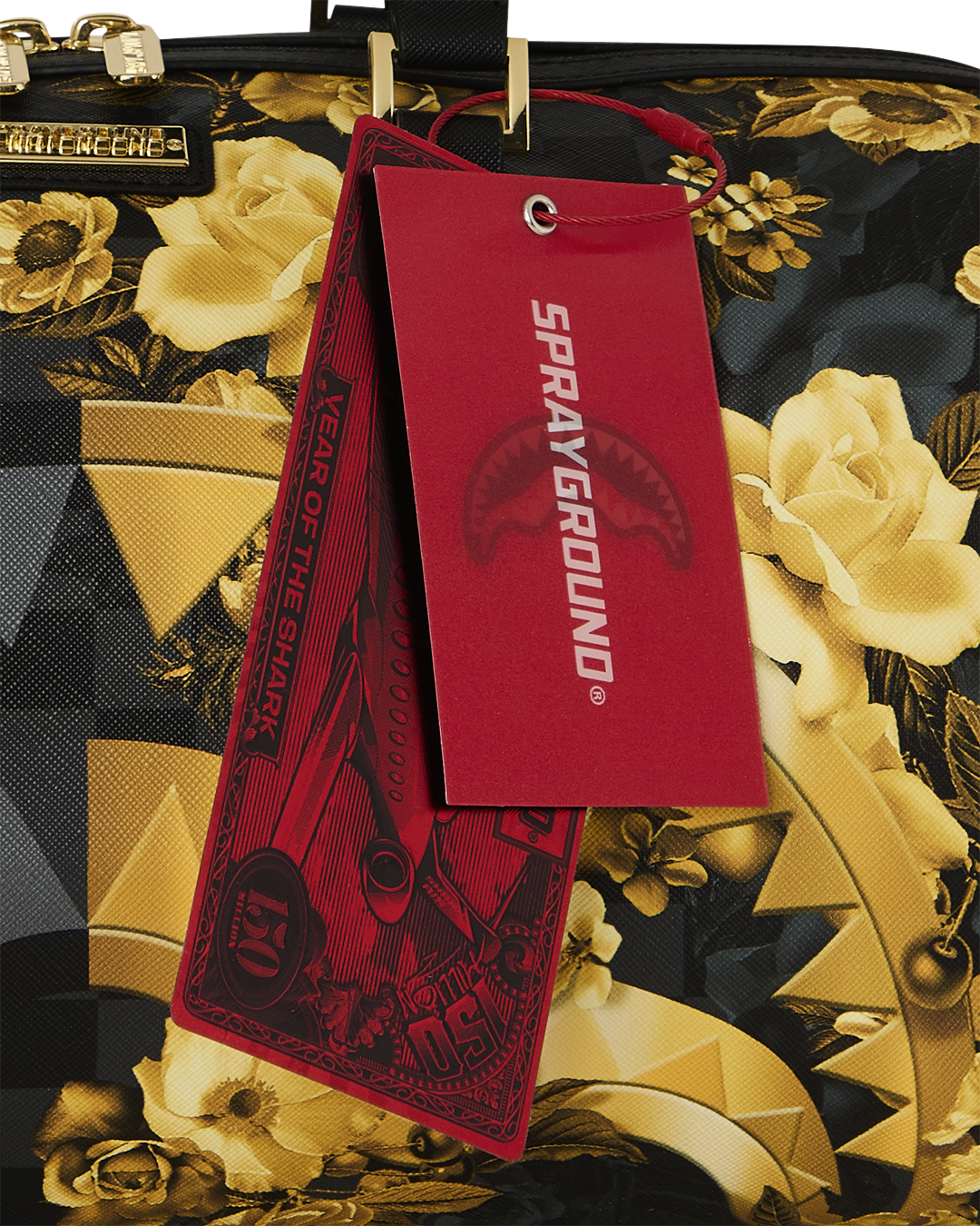 شنطة دفل صغيرة جولد فلورال ريمكس