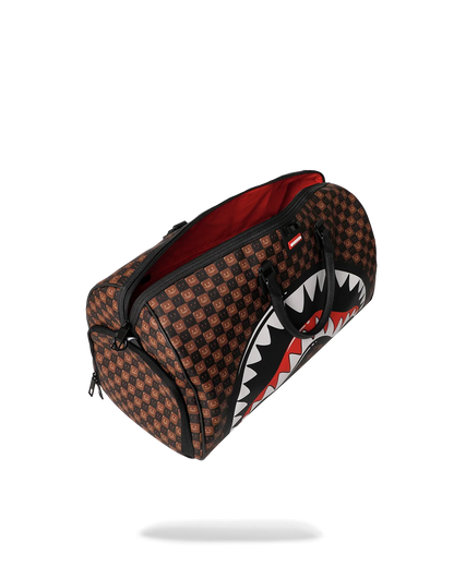 SHARKS IN PARIS WTF BUBBLE BROWN CHECK LARGE DUFFLE