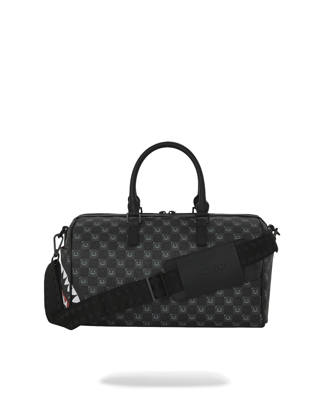 SHARKS IN PARIS WTF BUBBLY BLACK CHECK MINI DUFFLE