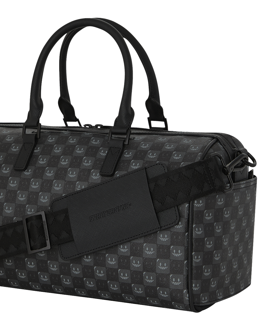SHARKS IN PARIS WTF BUBBLY BLACK CHECK MINI DUFFLE