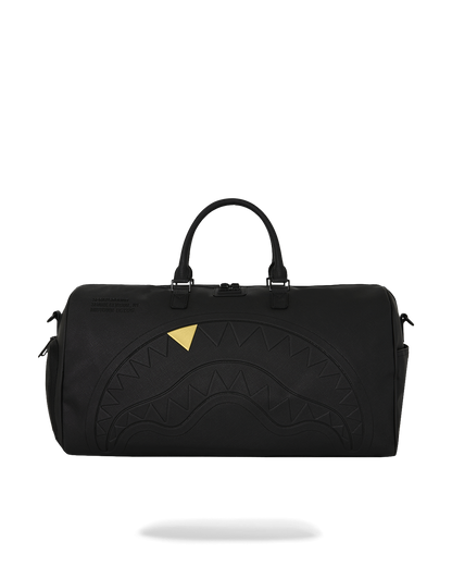 BLACKED OUT EMBOSSED GOLD TOOTH DUFFLE