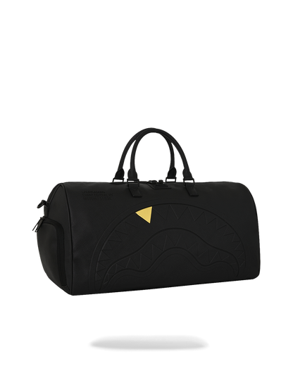 BLACKED OUT EMBOSSED GOLD TOOTH DUFFLE