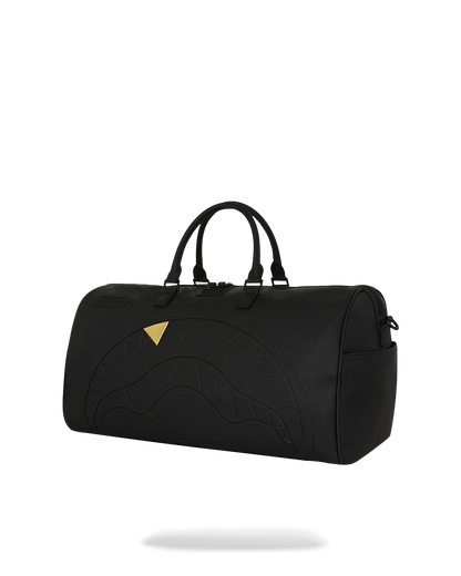 BLACKED OUT EMBOSSED GOLD TOOTH DUFFLE