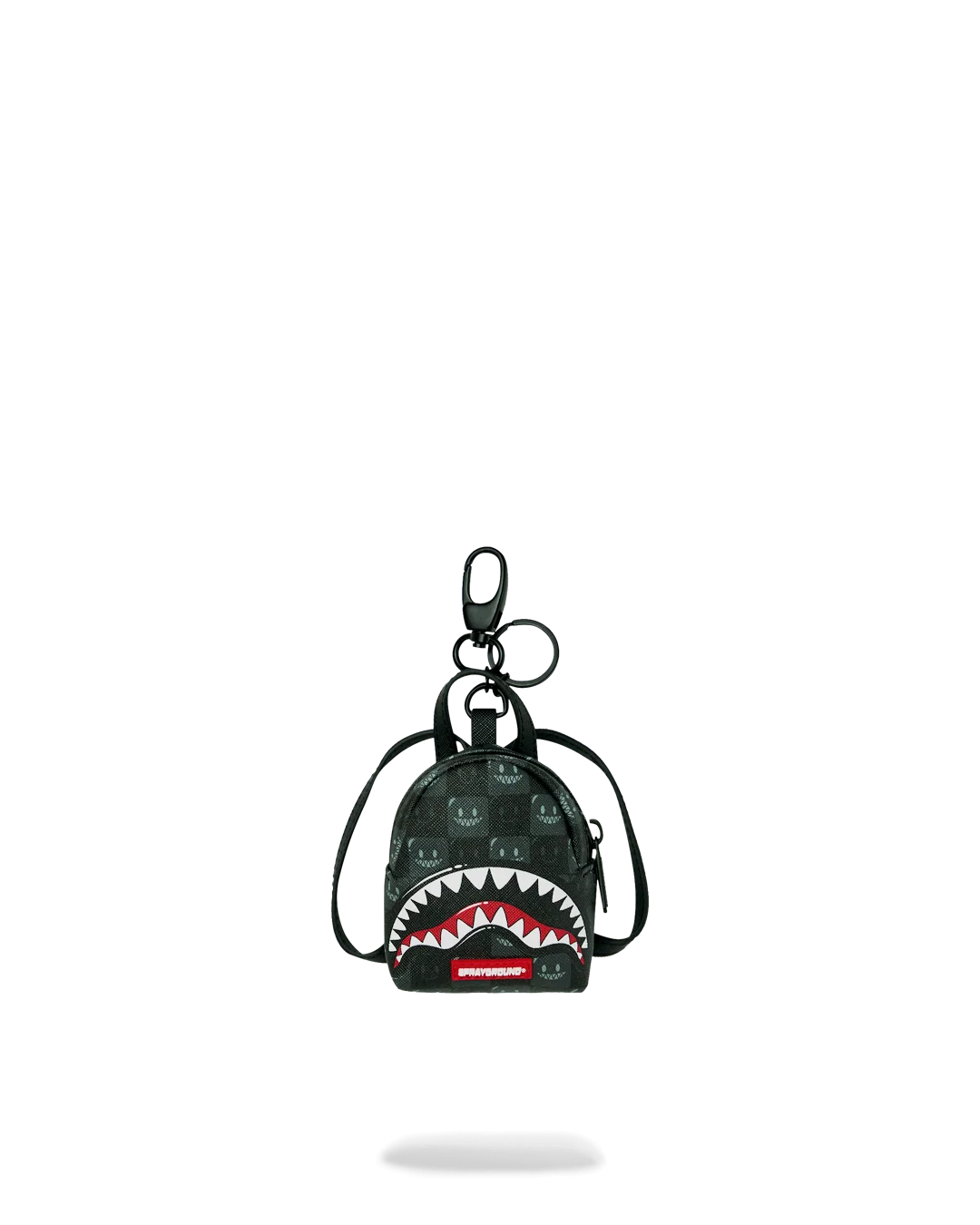 SHARKS IN PARIS WTF BUBBLE BROWN CHECK BACKPACK KEYCHAIN