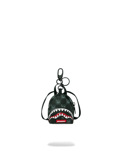 SHARKS IN PARIS WTF BUBBLE BROWN CHECK BACKPACK KEYCHAIN