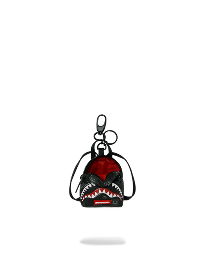 SHARKS IN PARIS WTF BUBBLE BROWN CHECK BACKPACK KEYCHAIN