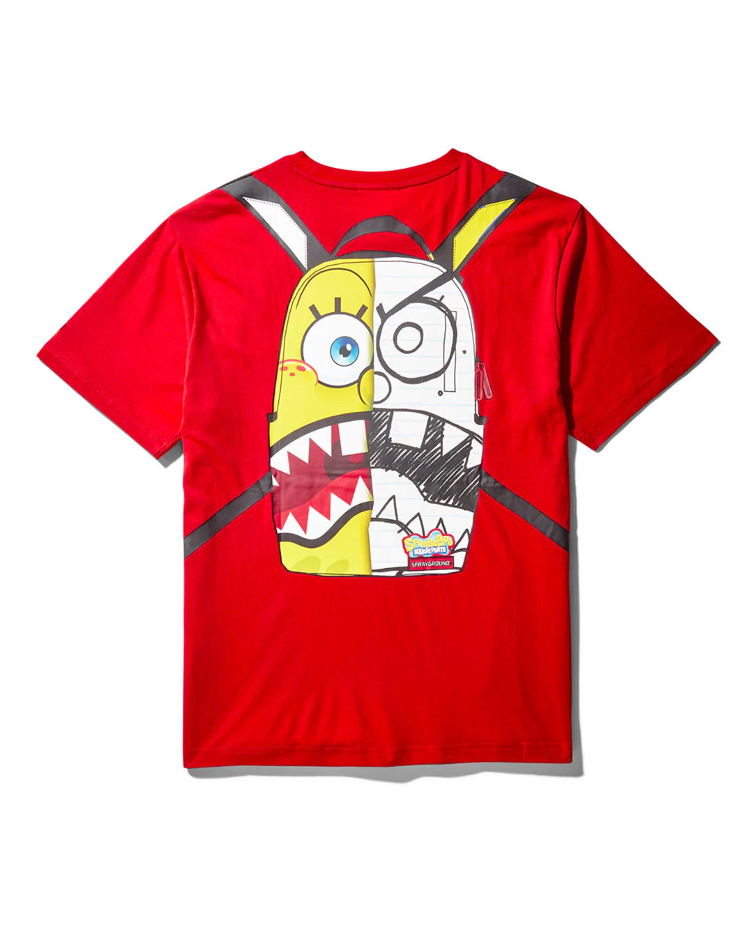 SPONGEBOB BAG ON TEE TSHIRT BRIGHT RED