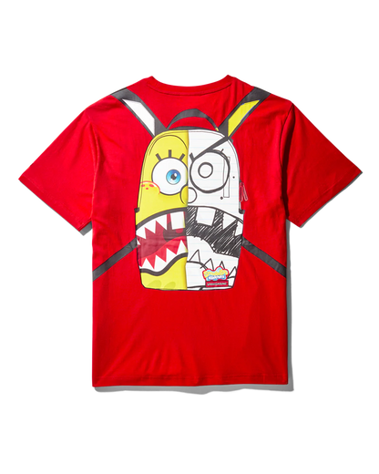 SPONGEBOB BAG ON TEE TSHIRT BRIGHT RED