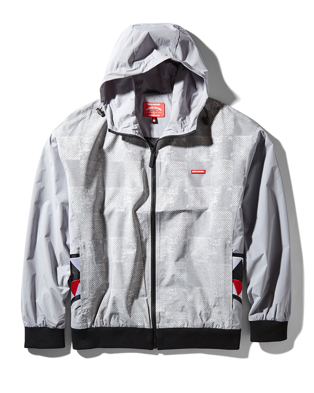 CHECKED SIDE SHARKS GREY JACKET