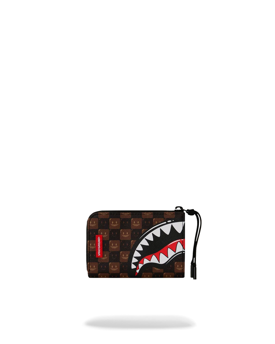 SHARKS IN PARIS WTF BUBBLE BROWN CHECK WALLET