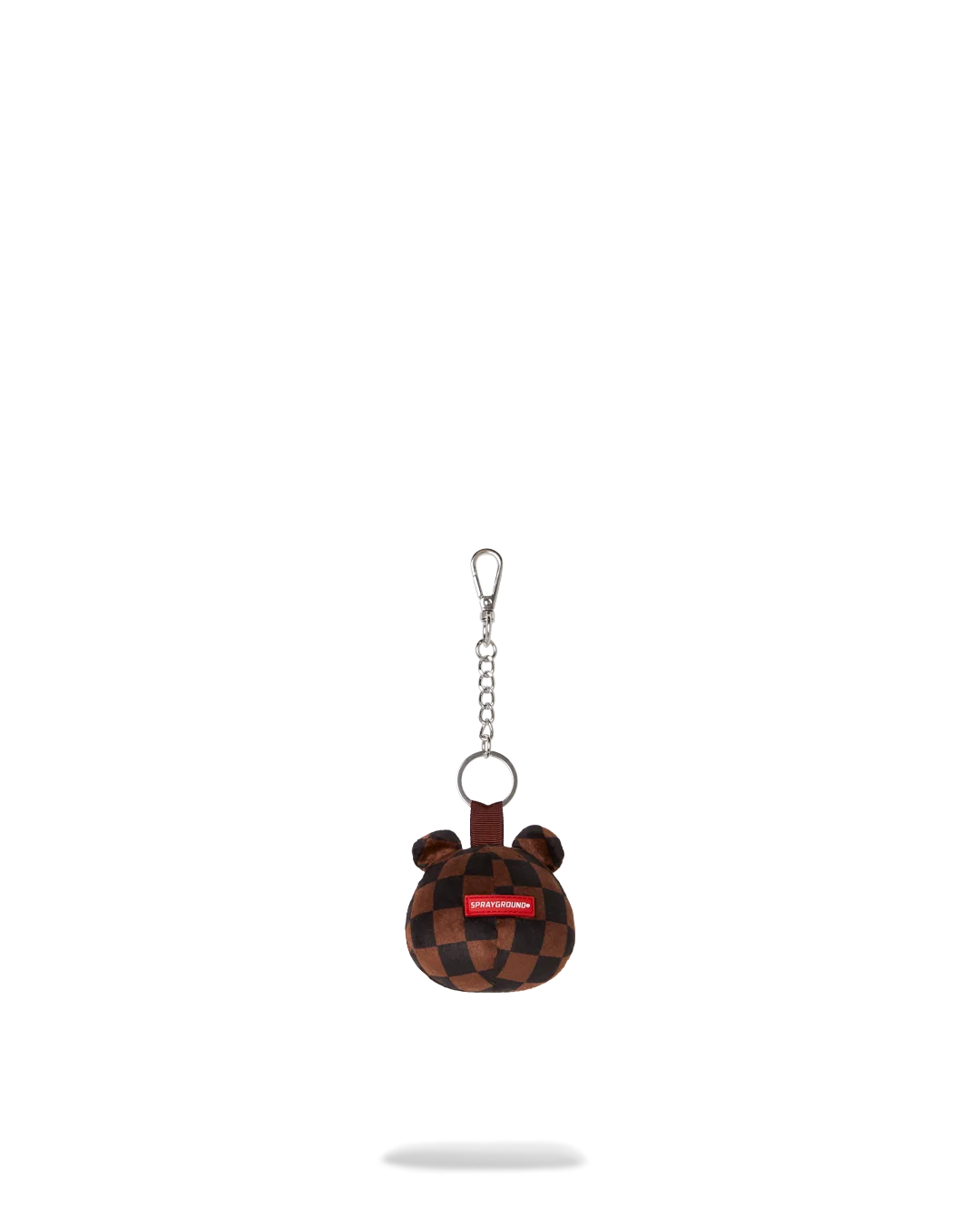 BROWN CHECKER BEAR HEAD KEYCHAIN