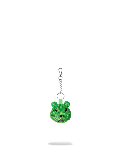 DOODLE CHECKER BEAR HEAD KEYCHAIN