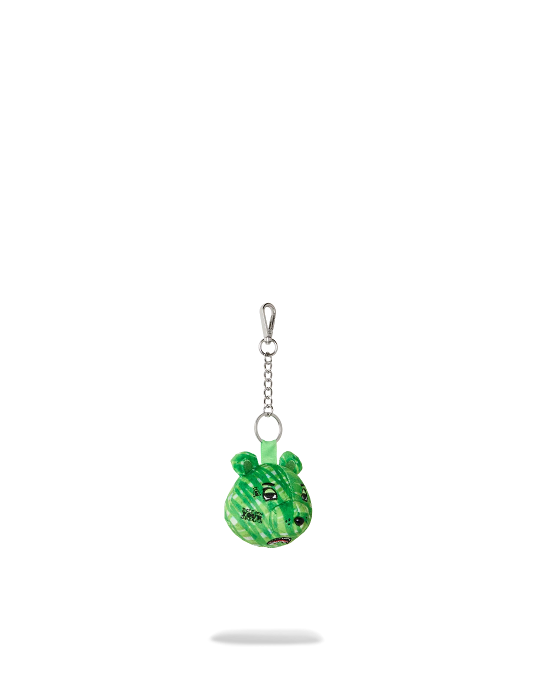 DOODLE CHECKER BEAR HEAD KEYCHAIN