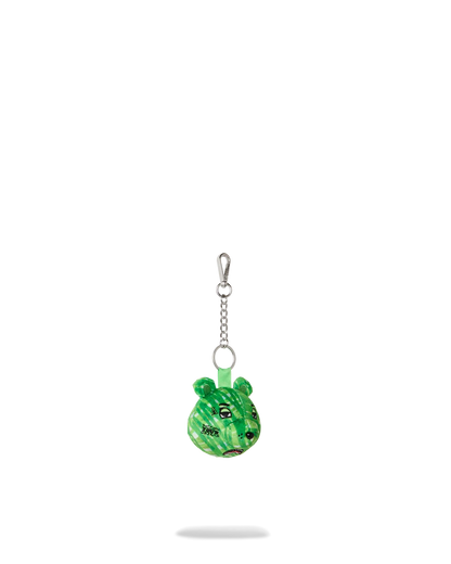 DOODLE CHECKER BEAR HEAD KEYCHAIN