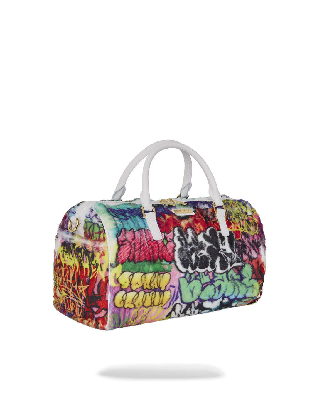 GRAFFITI FAUX FUR MINI DUFFLE