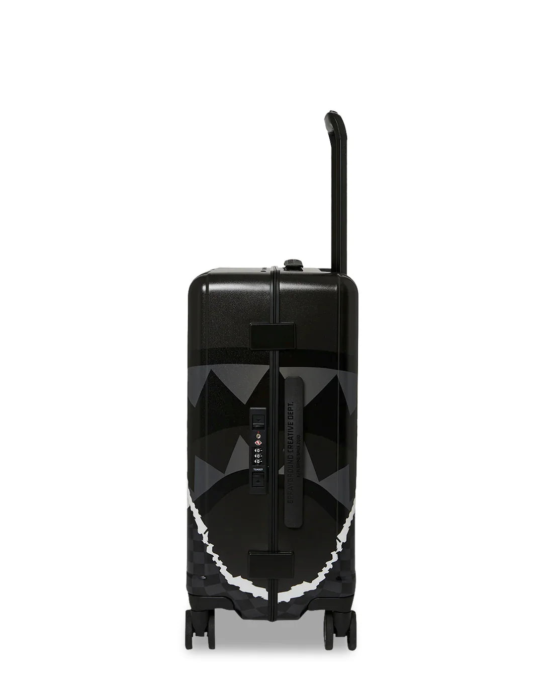 BLACK CHECK DIAGONAL TEAR CARRY-ON LUGGAGE