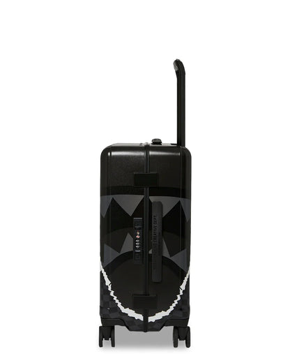 BLACK CHECK DIAGONAL TEAR CARRY-ON LUGGAGE