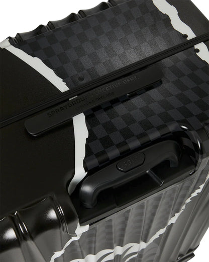 BLACK CHECK DIAGONAL TEAR FULL-SIZE LUGGAGE