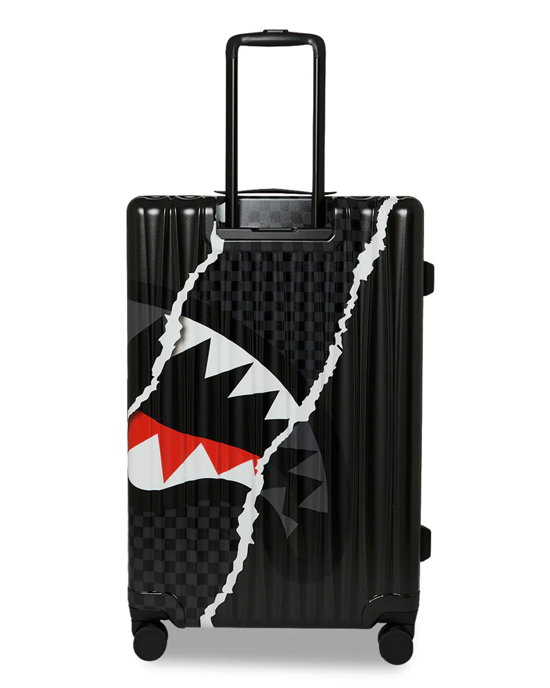 BLACK CHECK DIAGONAL TEAR FULL-SIZE LUGGAGE