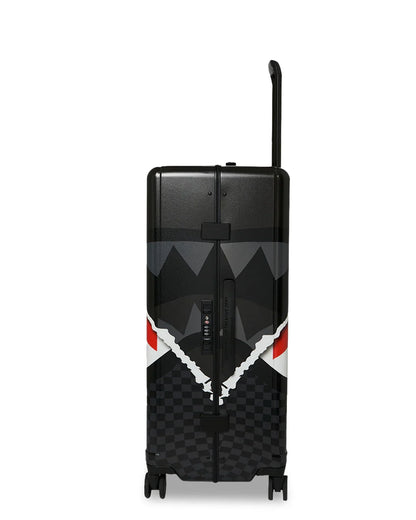 BLACK CHECK DIAGONAL TEAR FULL-SIZE LUGGAGE