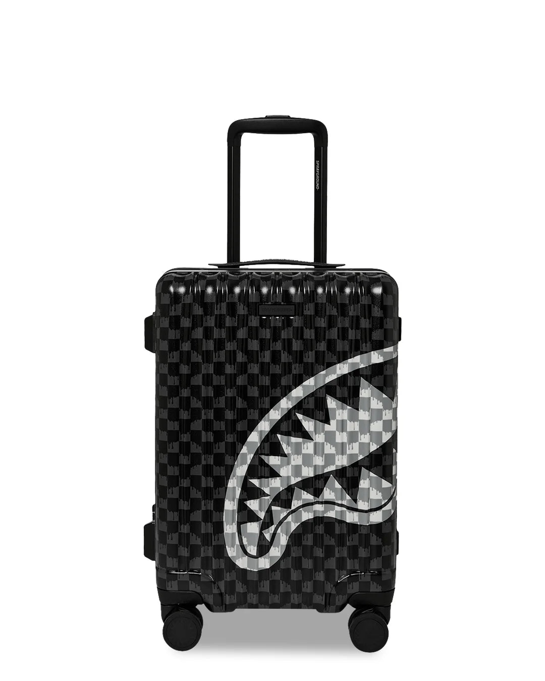 BLACK AND WHITE CHECK SHARK CARRY-ON LUGGAGE