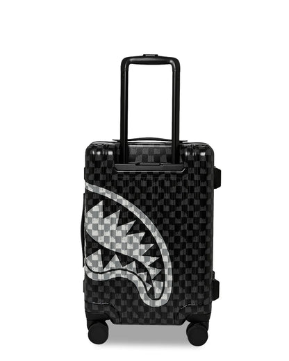 BLACK AND WHITE CHECK SHARK CARRY-ON LUGGAGE