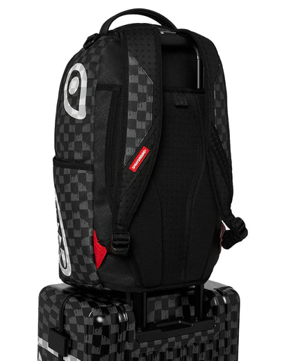 BLACK AND WHITE CHECK SHARK CARRY-ON LUGGAGE