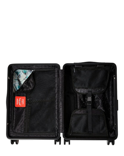 BLACK AND WHITE CHECK SHARK CARRY-ON LUGGAGE