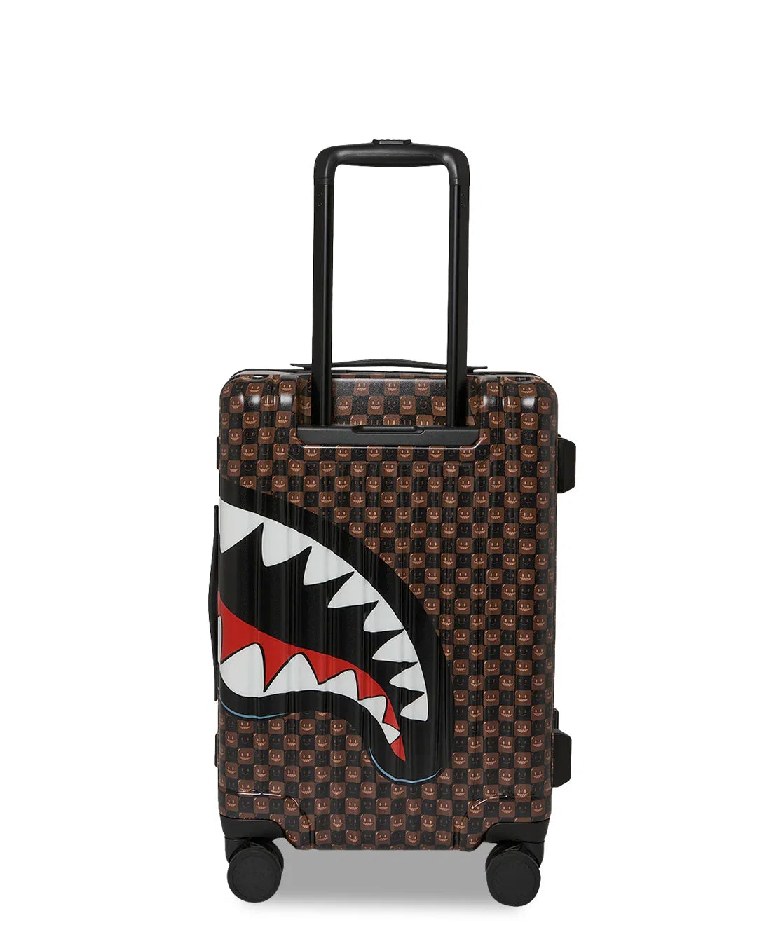 BROWN CHECK TOON SHARK CARRY-ON LUGGAGE