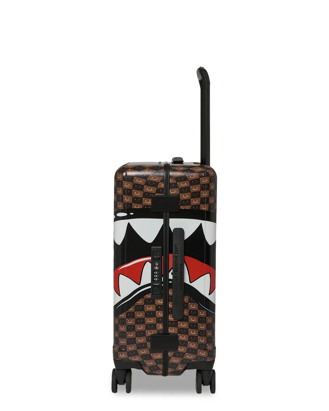 BROWN CHECK TOON SHARK CARRY-ON LUGGAGE