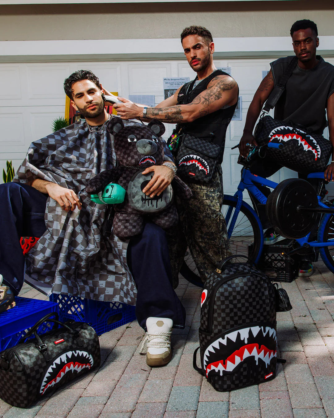 DRIPPING SHARKS IN PARIS LARGE DUFFLE