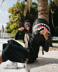 BLACK CHENILLE SIP DLXSV BACKPACK