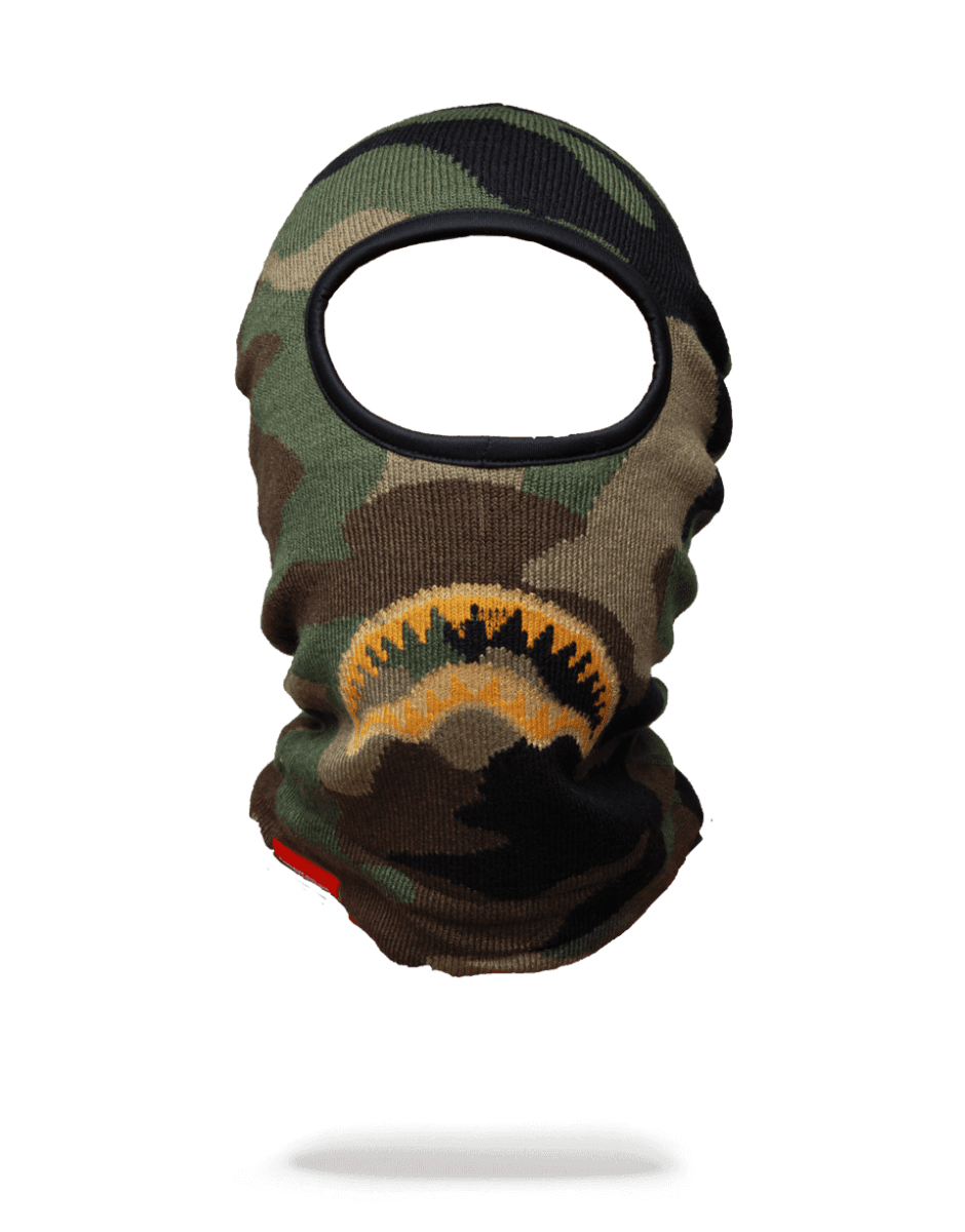 GOLD KNIT SHARK MOUTH SKI MASK