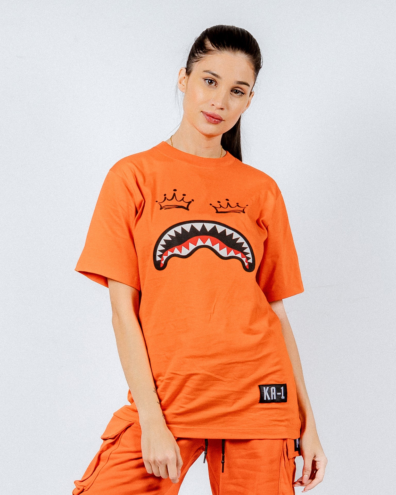 SG x KA1 Sharkmouth x Crown Tshirt-ORANGE